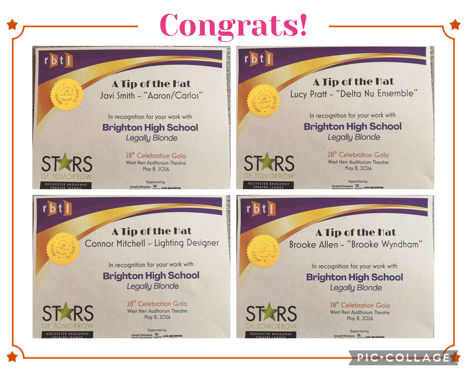 BHS Musical Recognized at Stars of Tomorrow