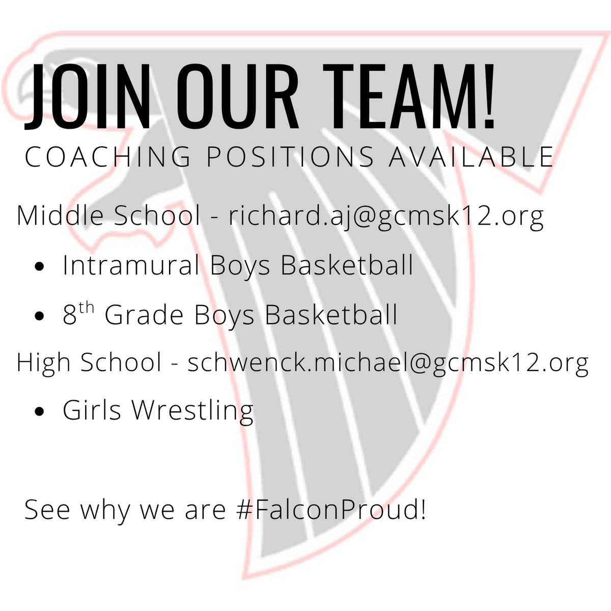 Open Coaching Positions