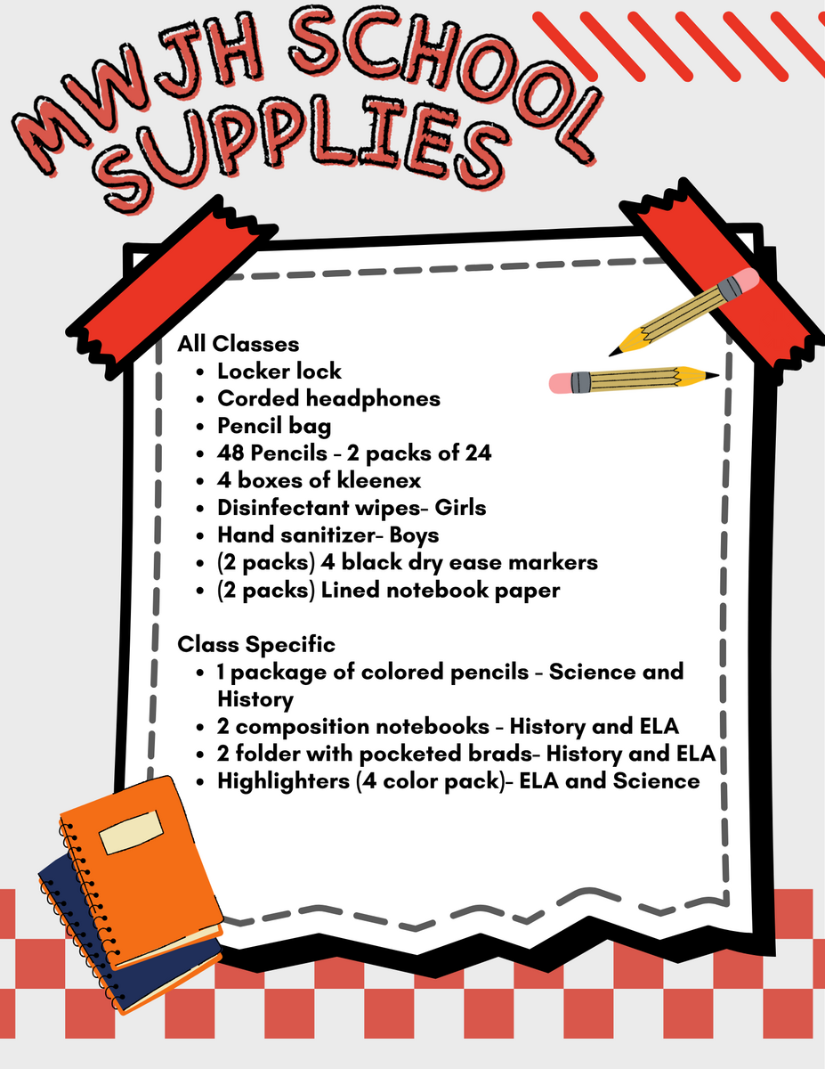 SCHOOL SUPPLY LIST