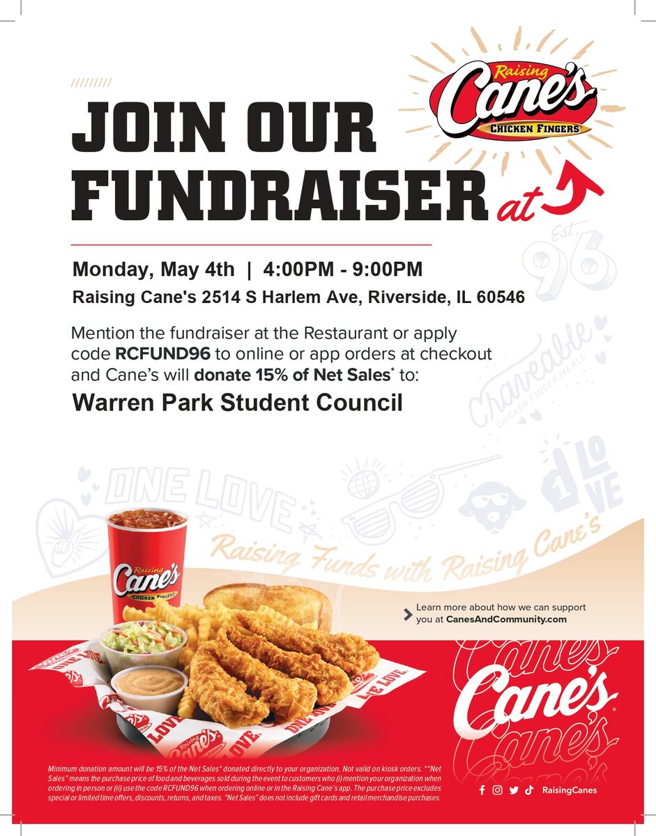 Warren Park Fundraiser at Raising Canes