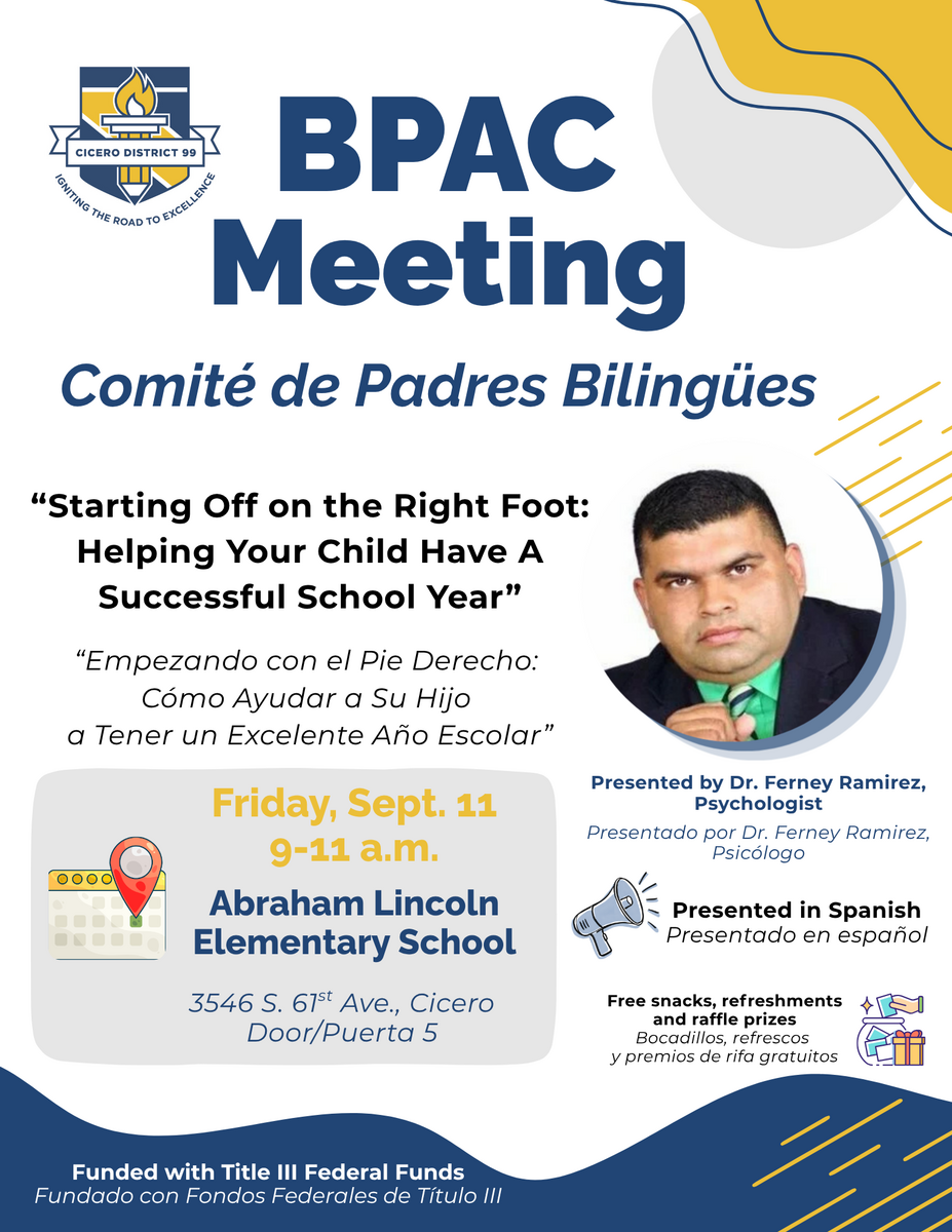 BPAC Meeting: Starting Off on the Right Foot and Helping Your Child Have A Successful School Year 