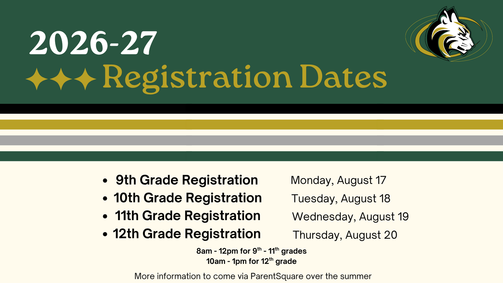 SAVE THE DATE: 2026-27 Registration Dates