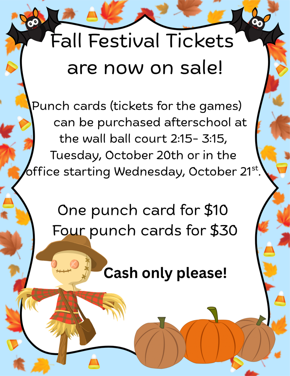 Fall Festival Tickets and Trunk or Treat!