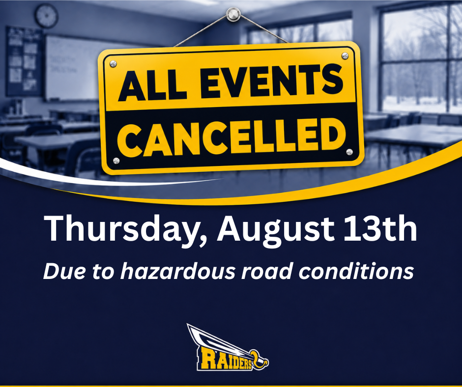 ⚠️ All events cancelled today ⚠️