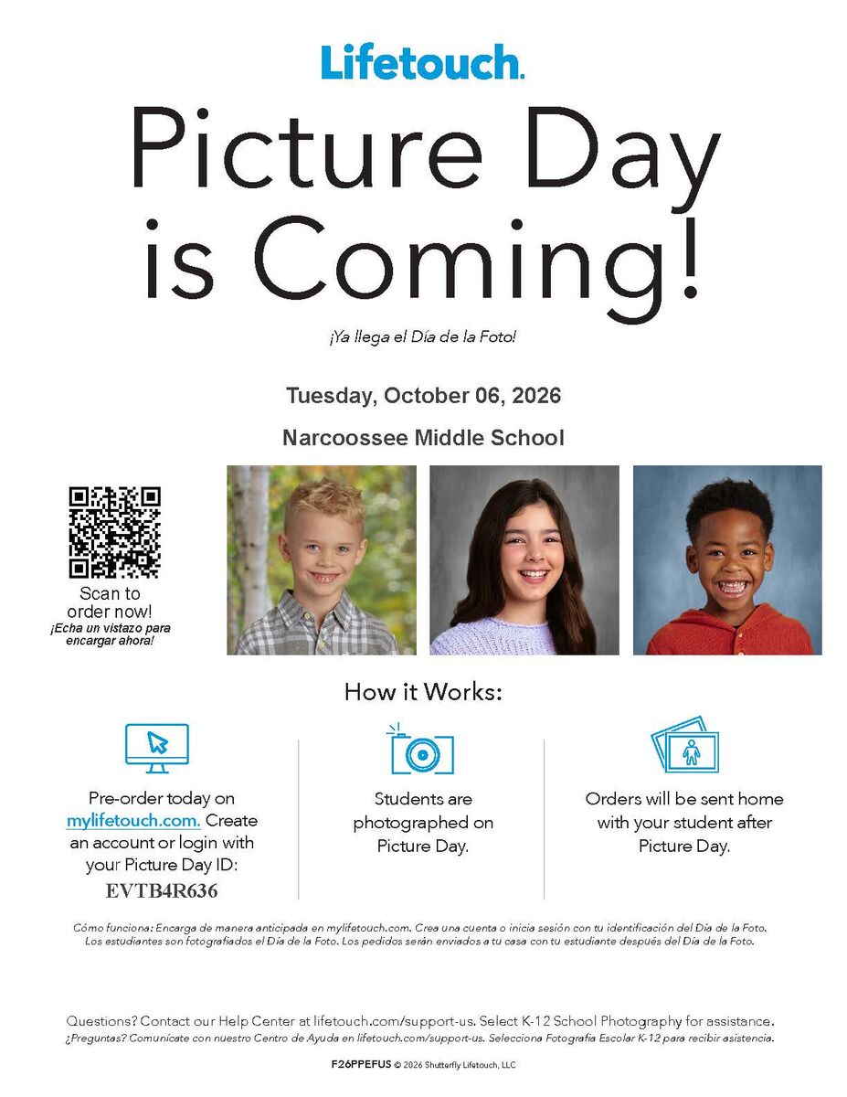 Picture Day on Tuesday, October 6th