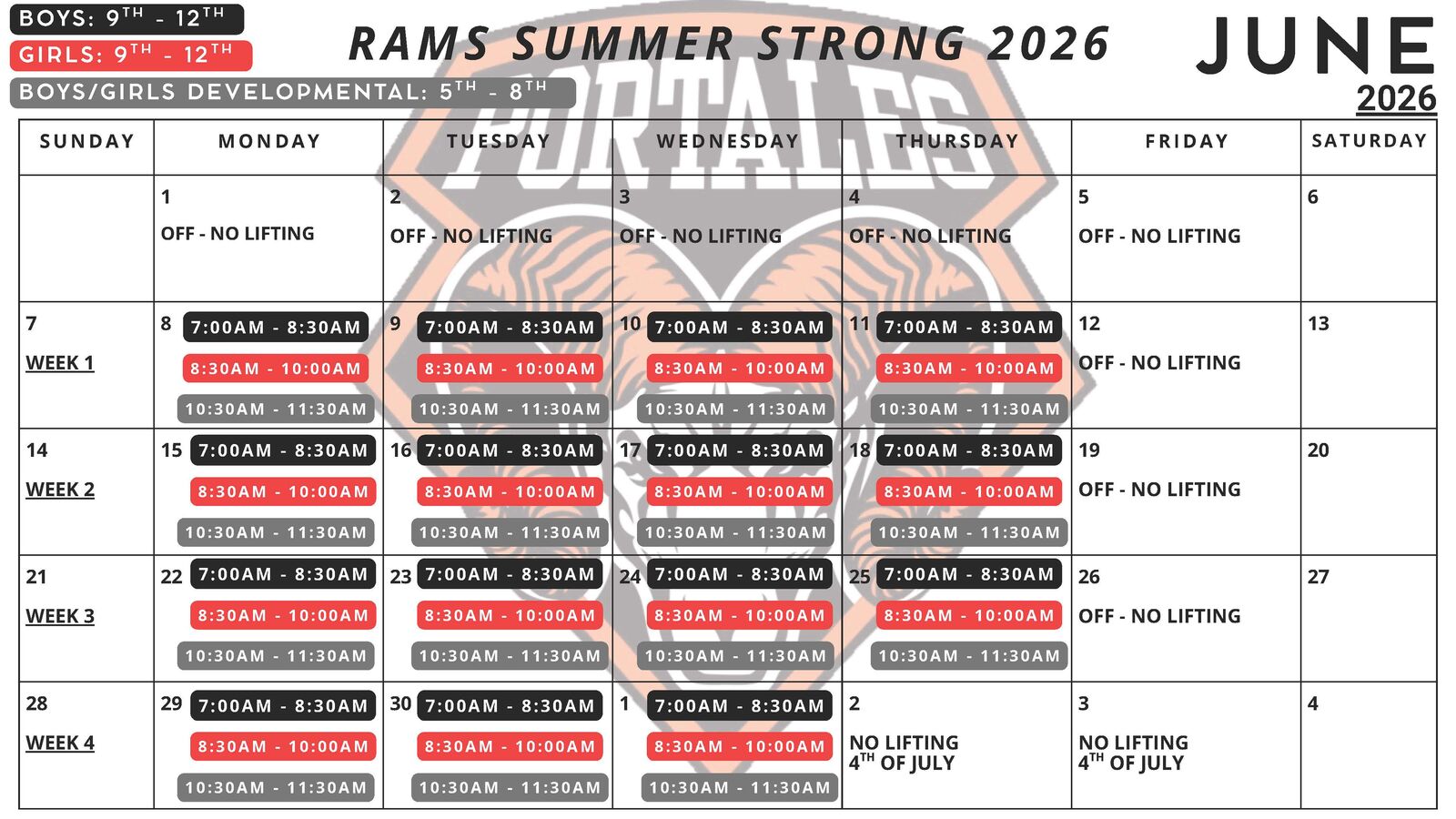 PHS Summer Strength & Conditioning