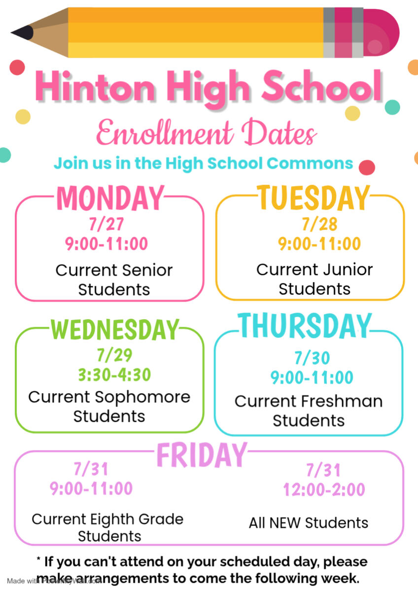 New and Current Student Enrollments and Back to School Night