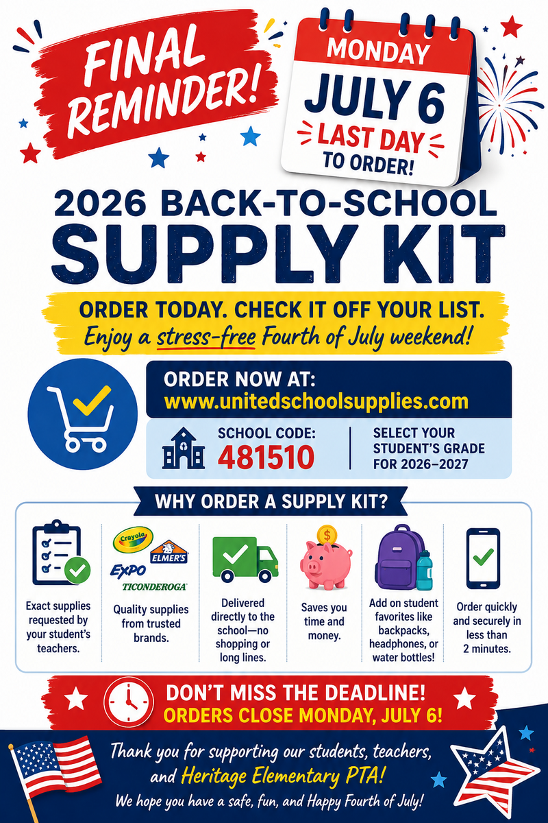 School Supply Kits - LAST CHANCE