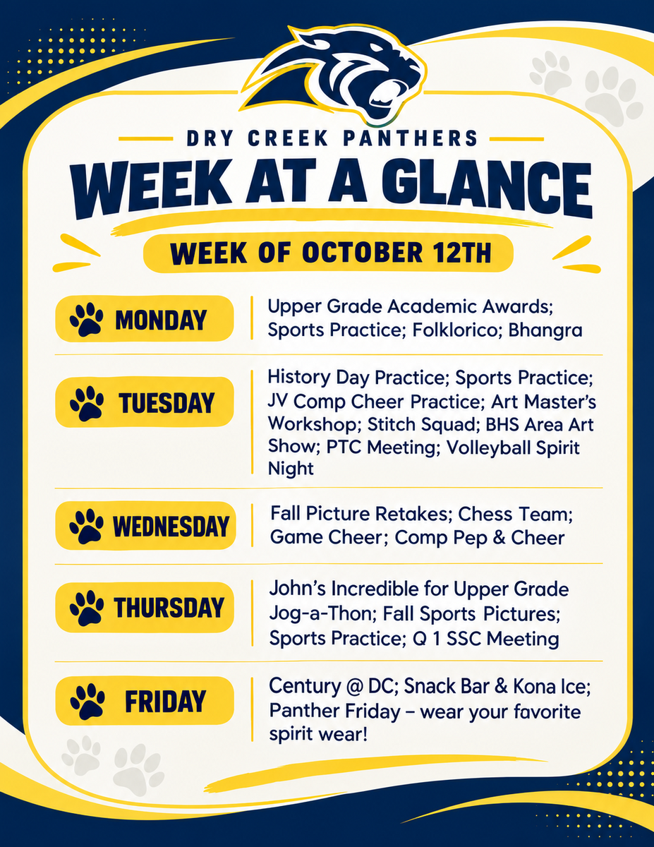 Week at a  Glance- 10.12.26