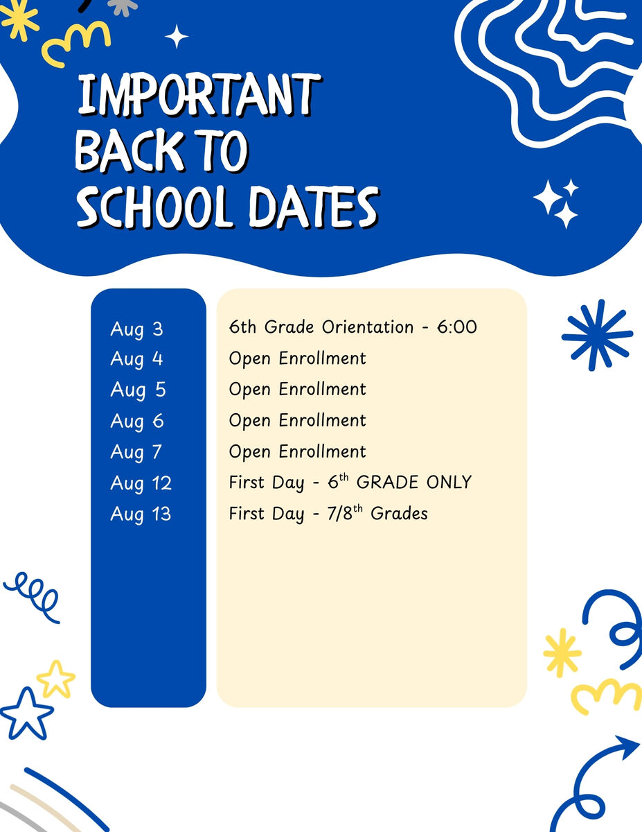 Important Back to School Dates