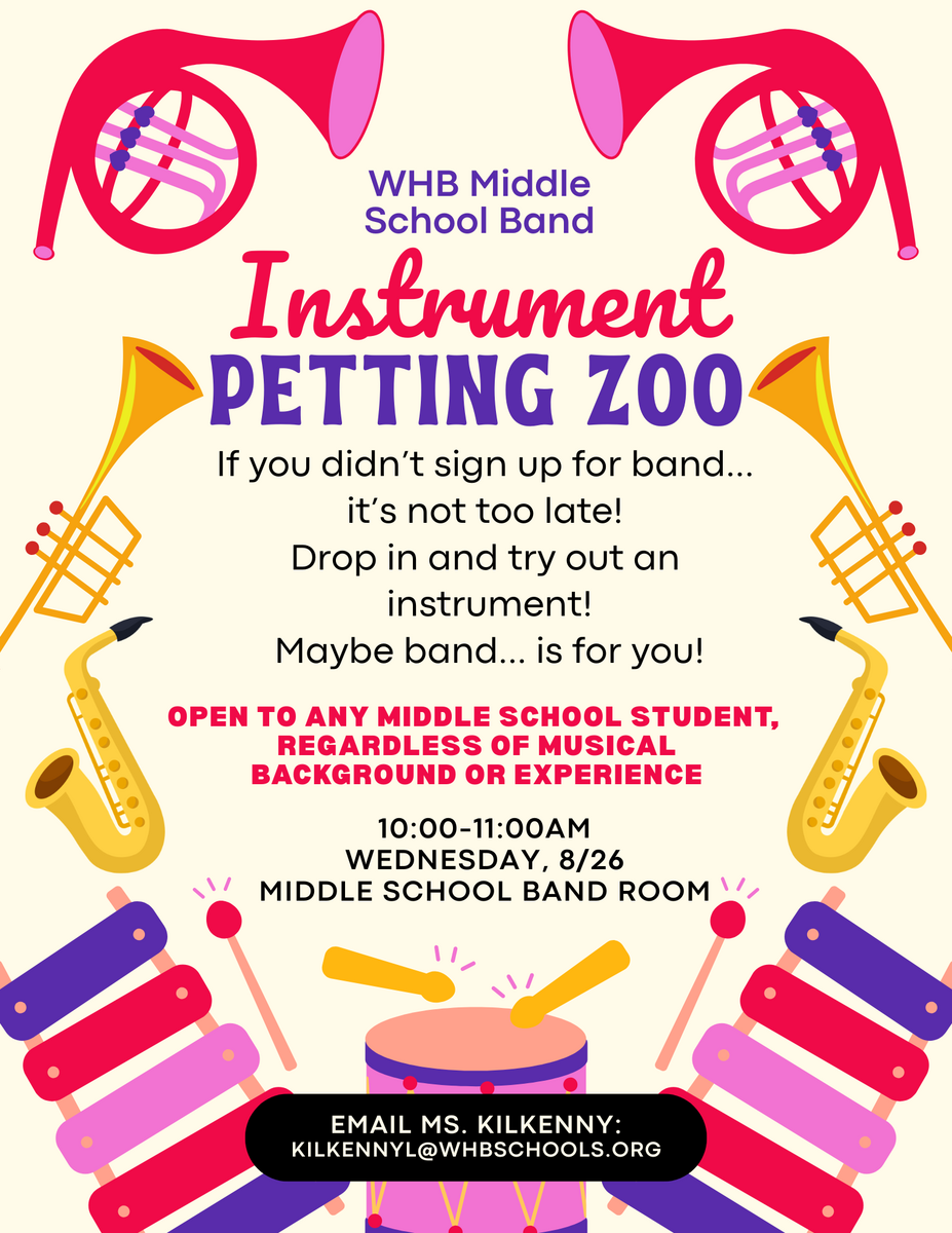 Ready to Make Some Noise? Meet Our New Band Director & Try the Instrument Petting Zoo! 🎷🥁