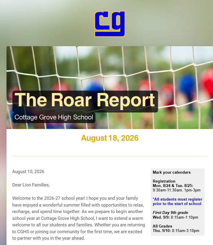 Roar Report for August 18th, 2026