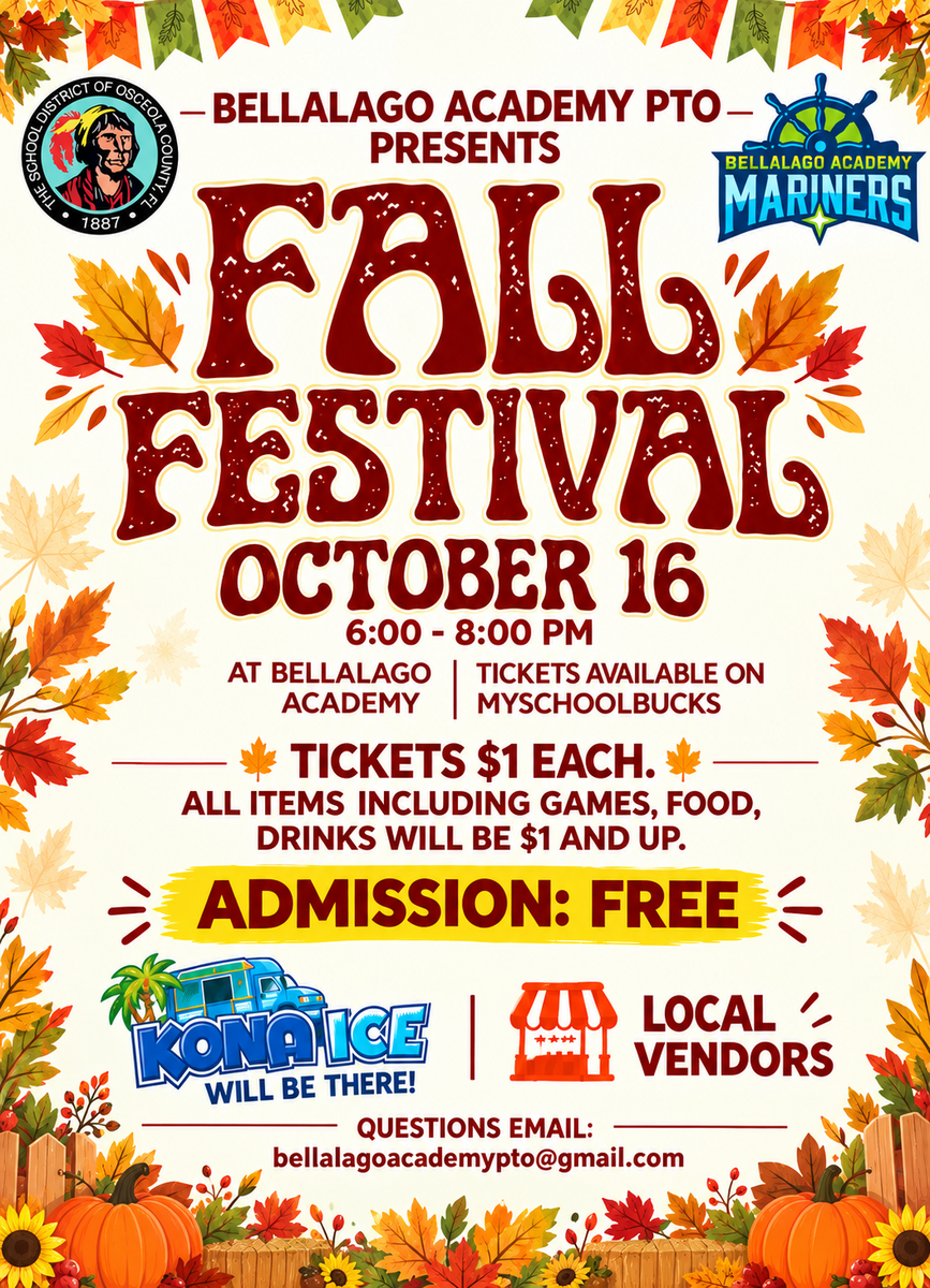 Bellalago Fall Festival October 16th 