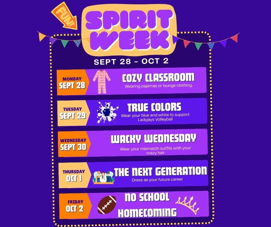 Homecoming Spirit Days Next Week!