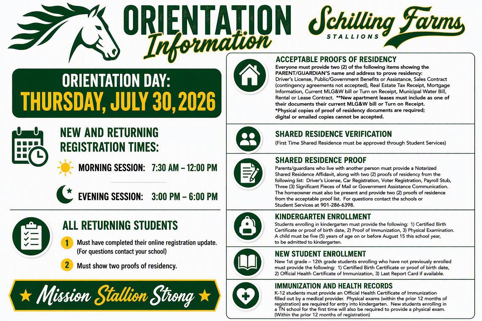 Orientation Day Reminders - Thursday, July 30 (7:30 AM - 12:00 PM / 3:00 PM - 6:00 PM