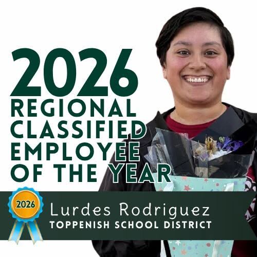 Lurdes Rodriguez, Paraprofessional and Behavior Specialist at Kirkwood Elementary, Recognized As 2026 ESD 105 Regional Classified Employee of the Year! 