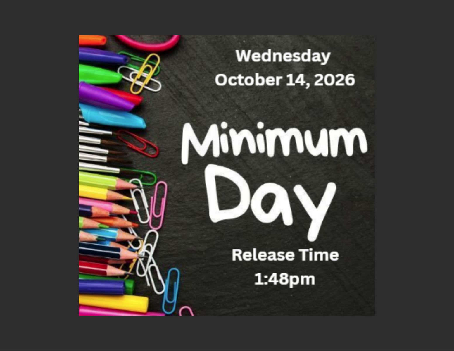 Minimum Day - Wednesday 10/14//26