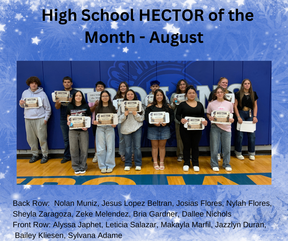  HECTOR of the Month Students: 