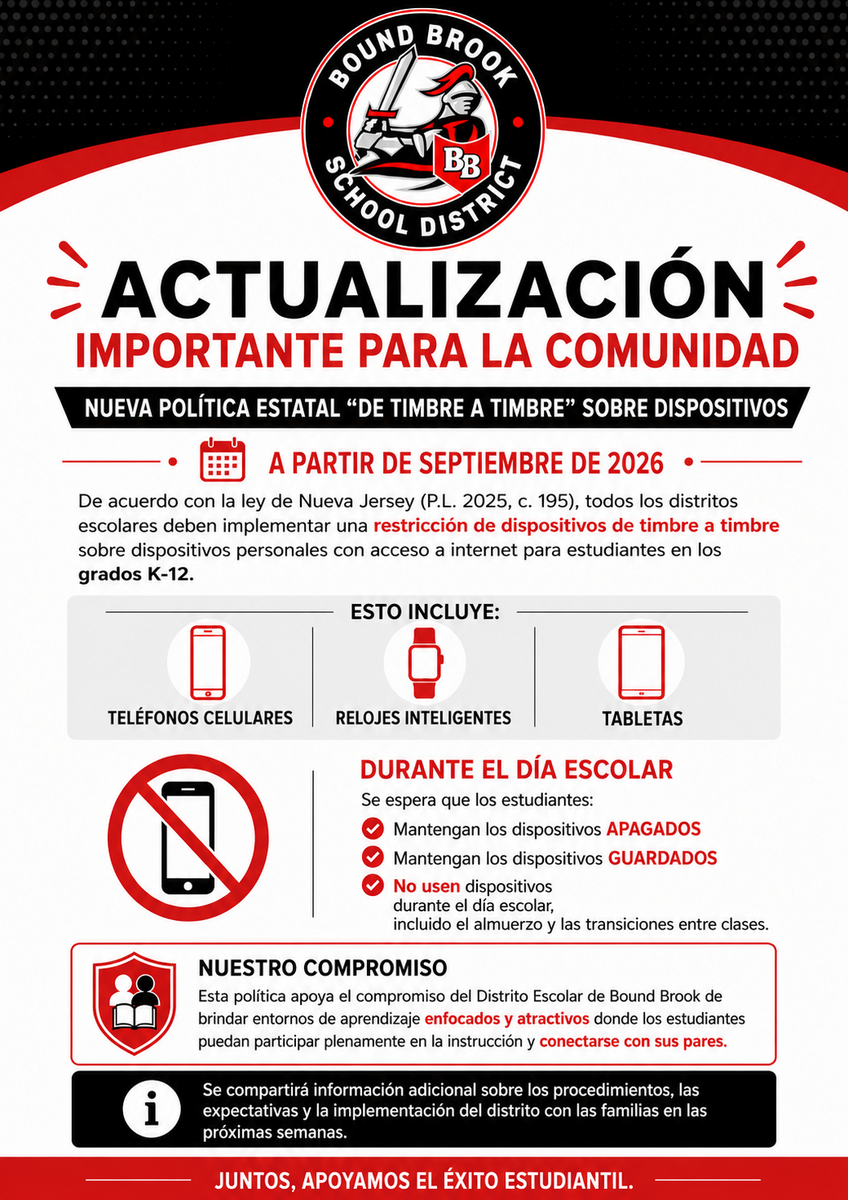 Important Community Update: New Statewide "Bell-to-Bell" Device Policy 