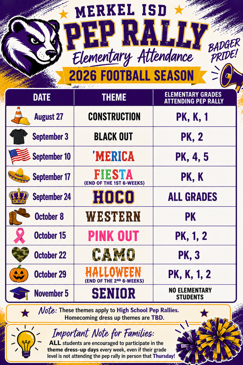 Pep Rally Schedule & Themes
