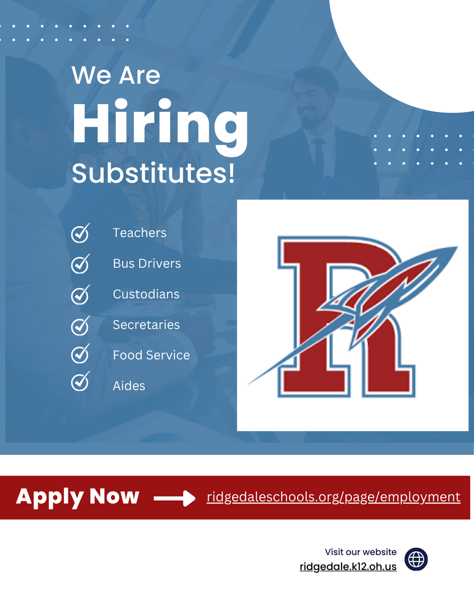 We are hiring substitutes!