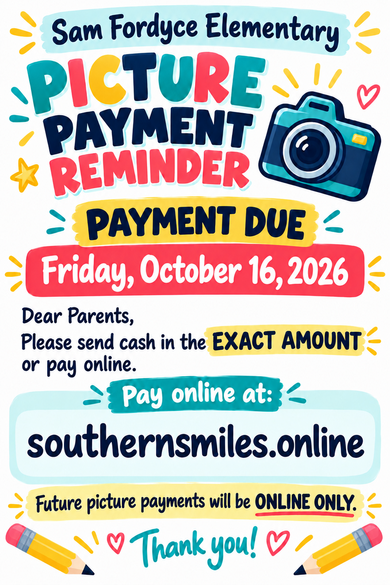📸 Picture Payment Reminder – Due Friday, October 16!