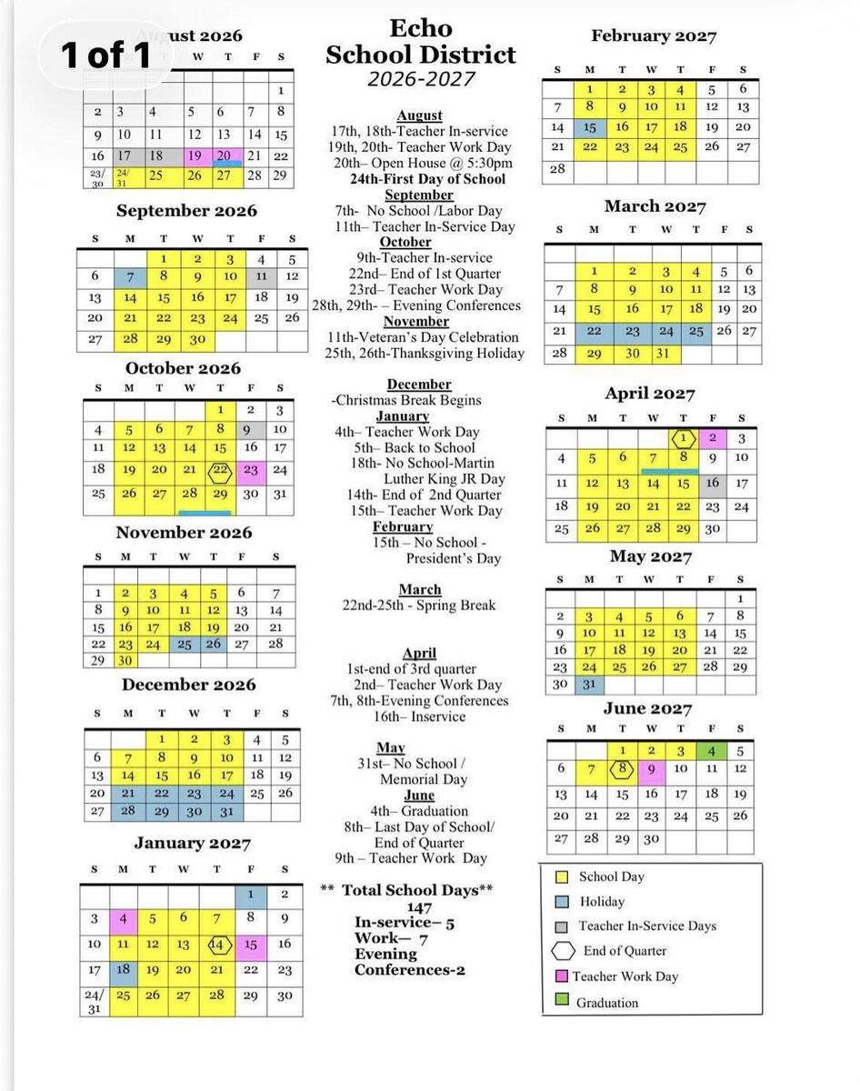26/27 Calendar and Supply list