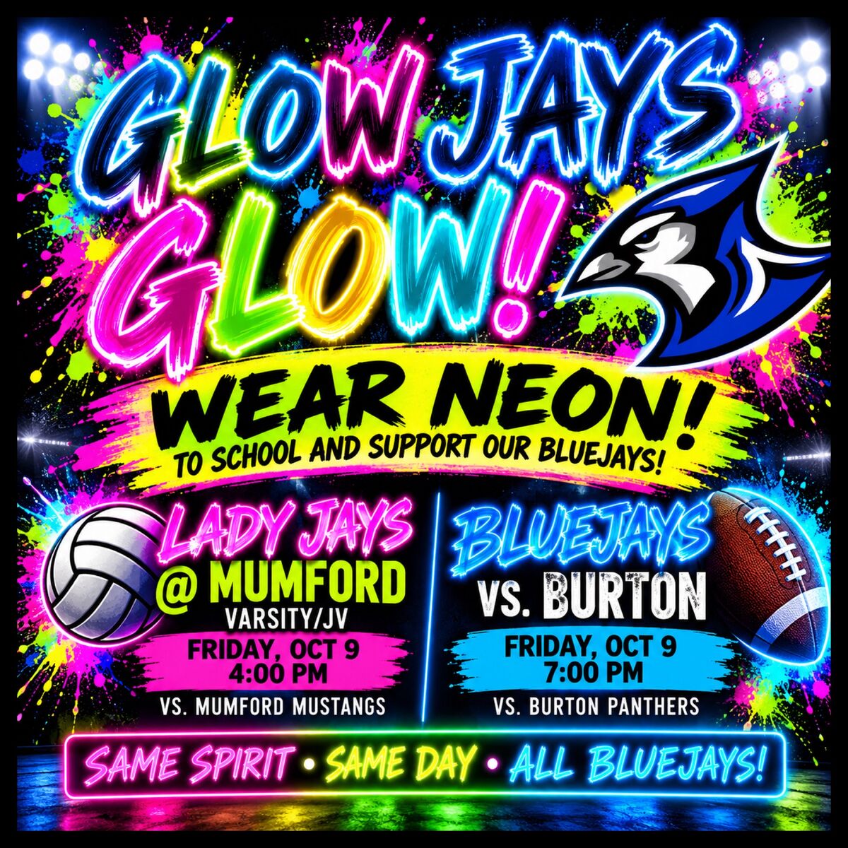 THIS Friday- Wear NEON!!