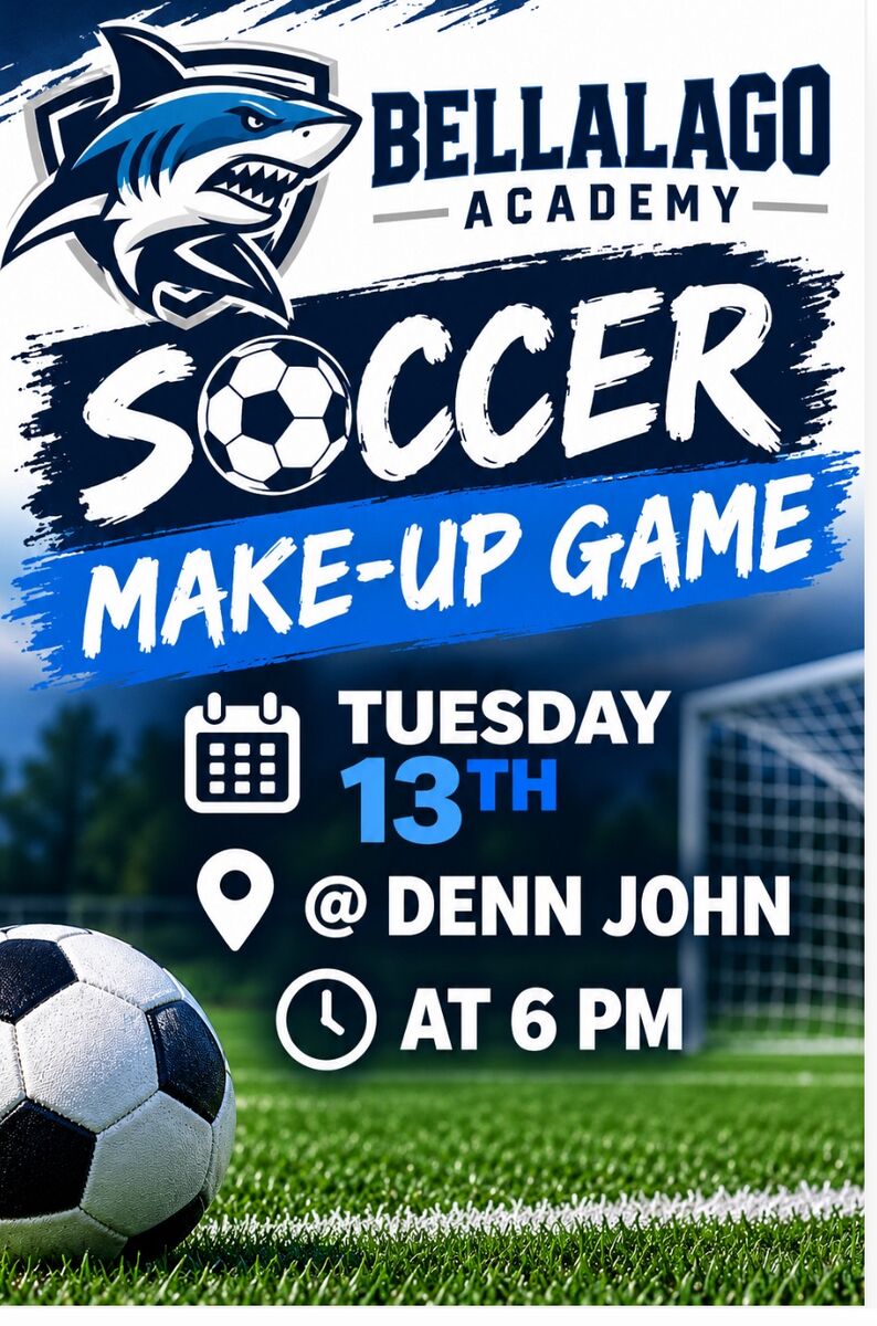 Middle school soccer game tomorrow 