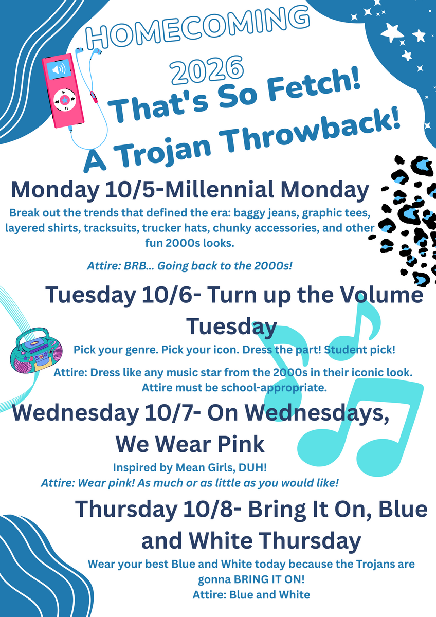 Homecoming Info for next week: 
