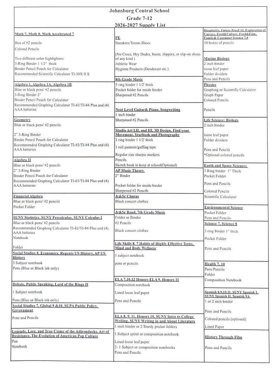 ✏️ School Supply Lists Available 📒