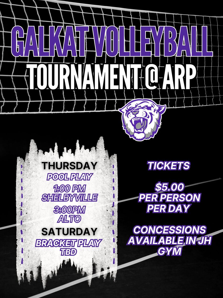 JV VOLLEYBALL TOURNAMENT IN ARP - 9/17 & 9/19 