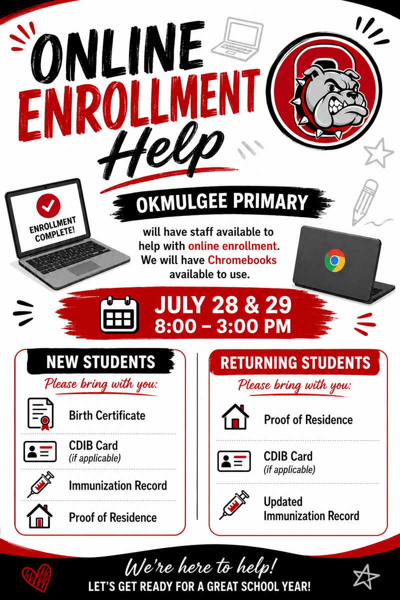 Online Enrollment for 2026-2027 School Year!!