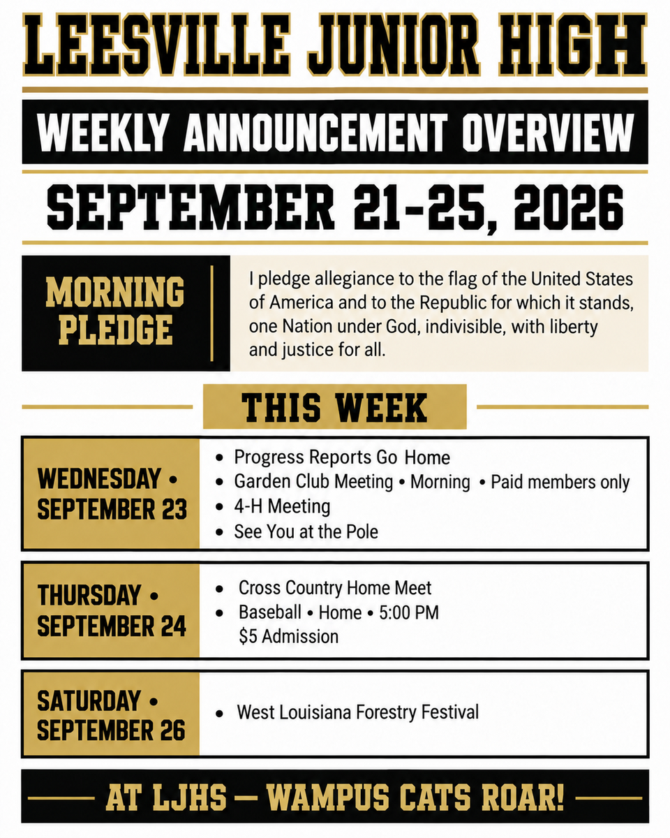 It’s another busy week at LJHS! 🖤💛