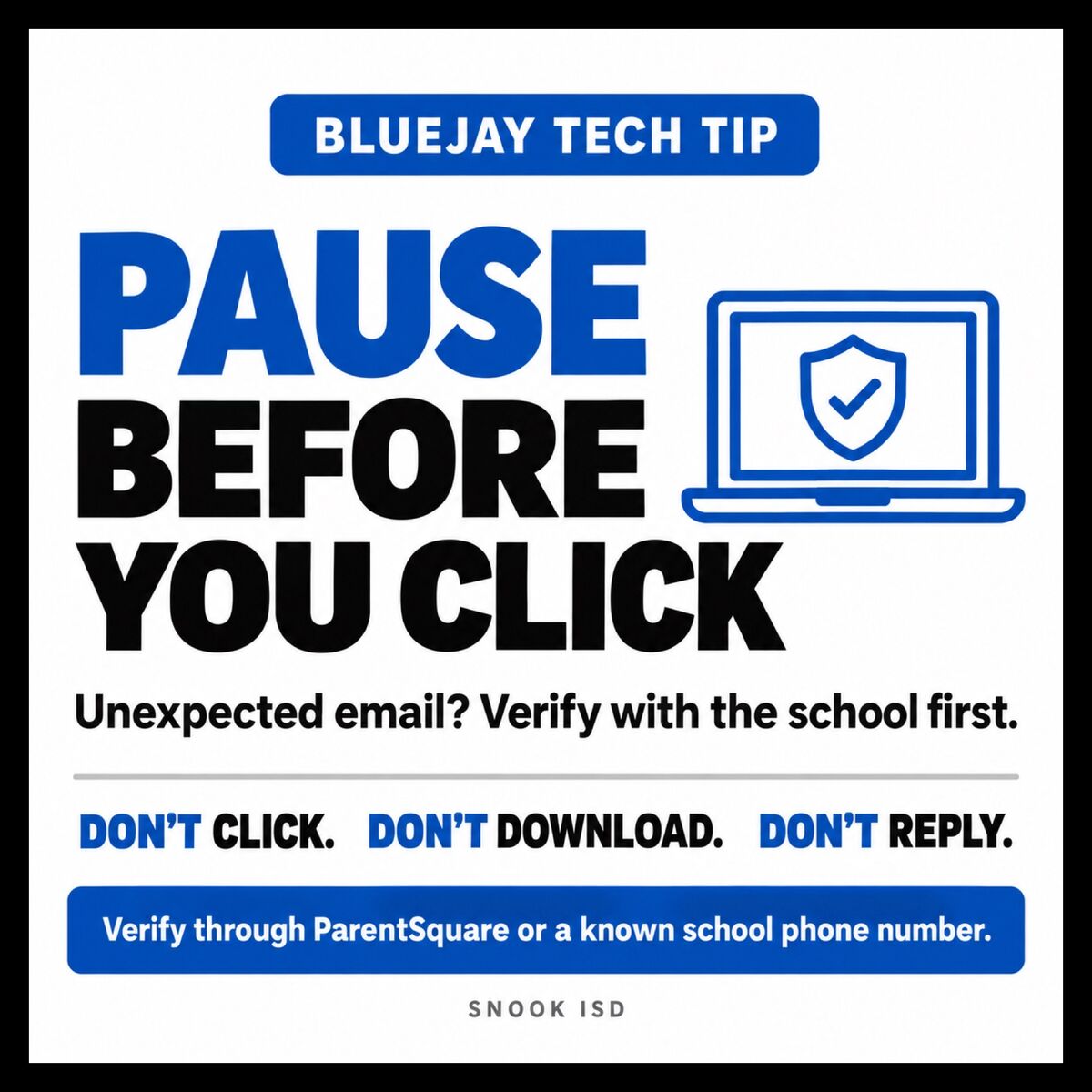 Pause before you click! Tech tip.