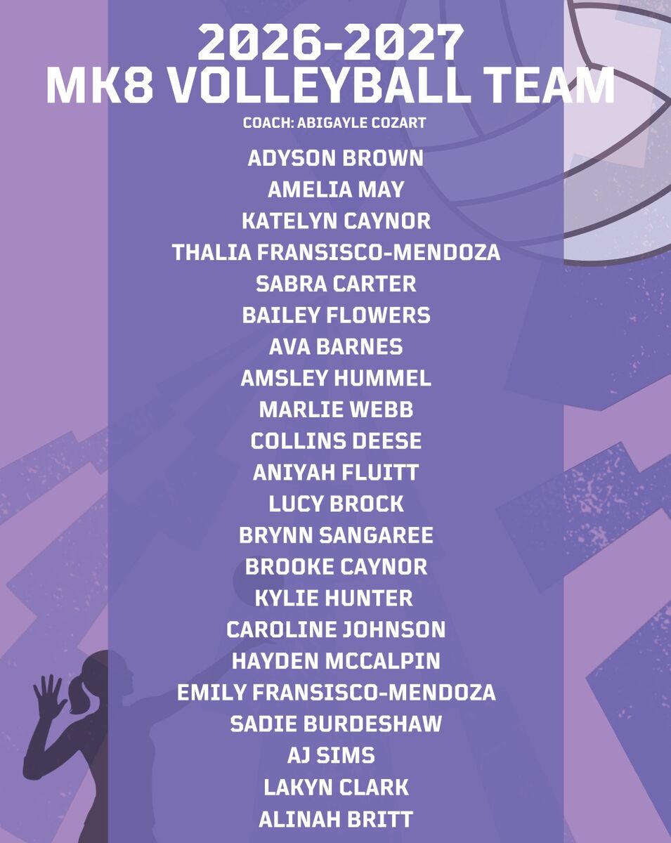CONGRATULATIONS to our 2026 MK8 Volleyball Team 