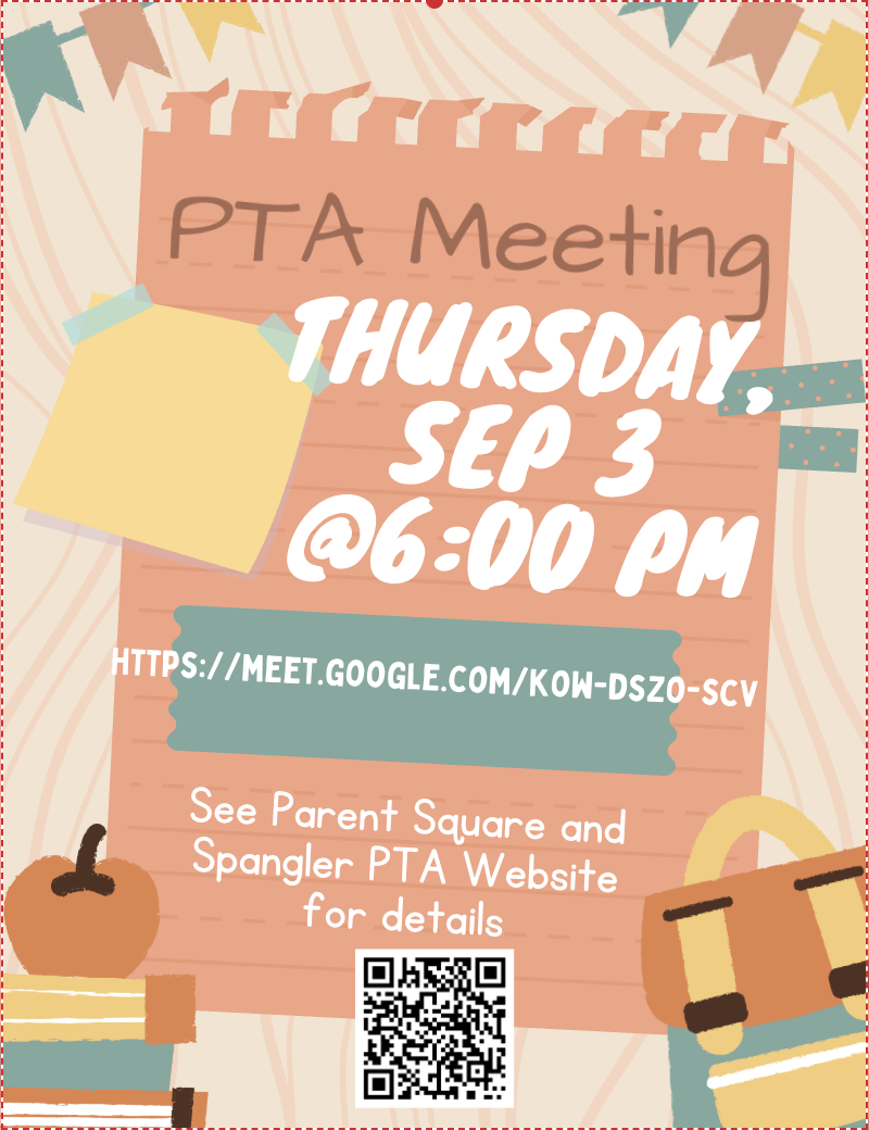 PTA Meeting Today 9/3