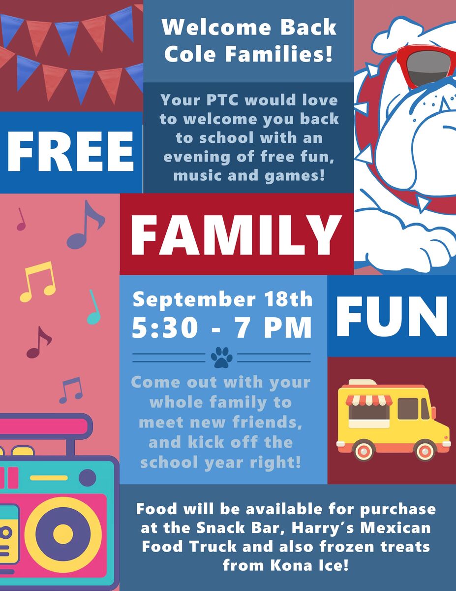 Family Fun Night 📣 Sept. 18th 🗓️ 5:30-7:00PM