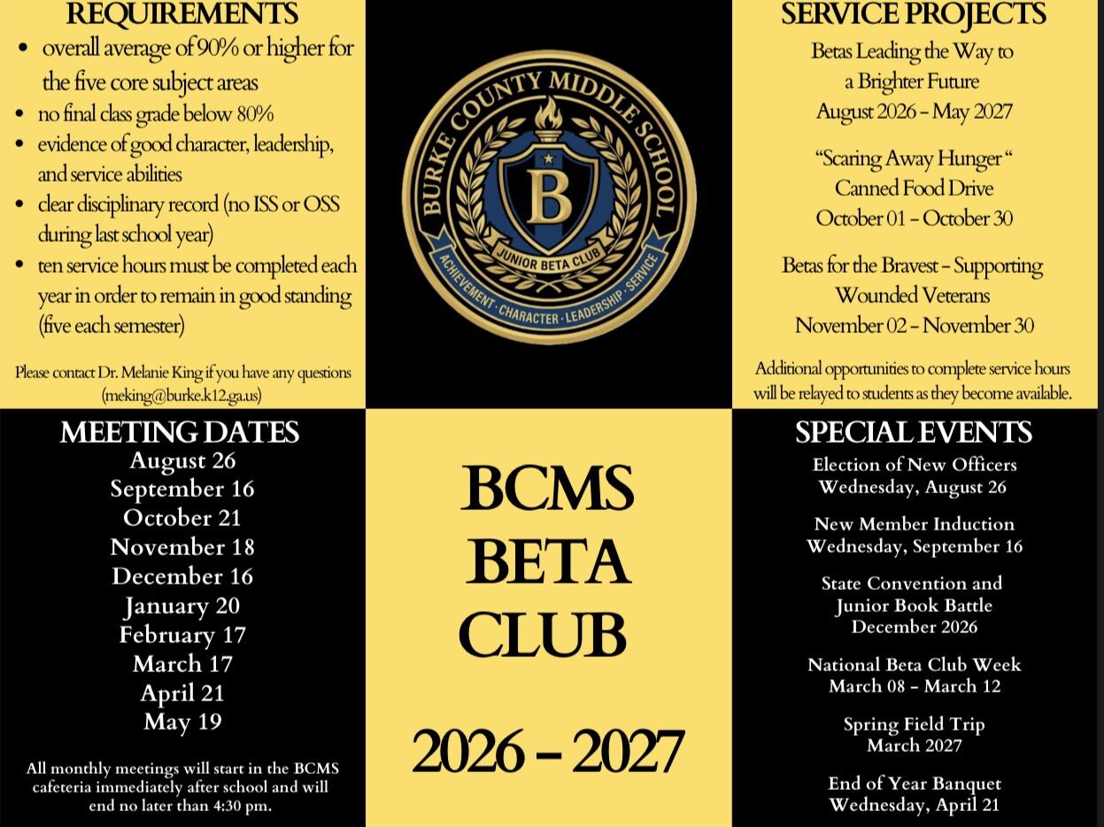 BCMS Beta Club 2026-2027