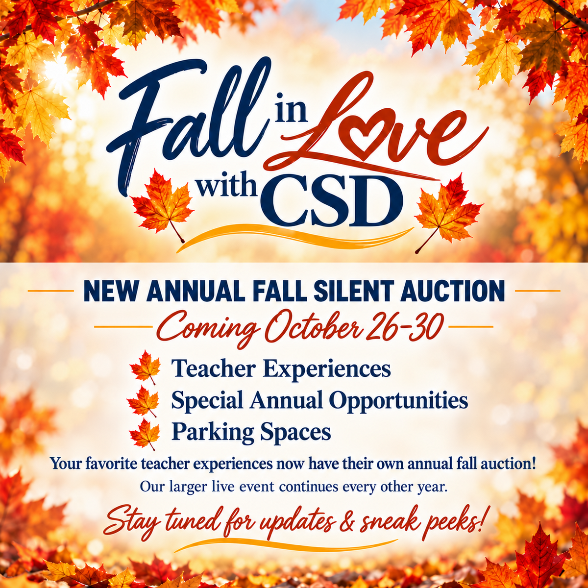 ICYMI—🍂 Fall in Love with CSD—no tricks, just treats! 🎃