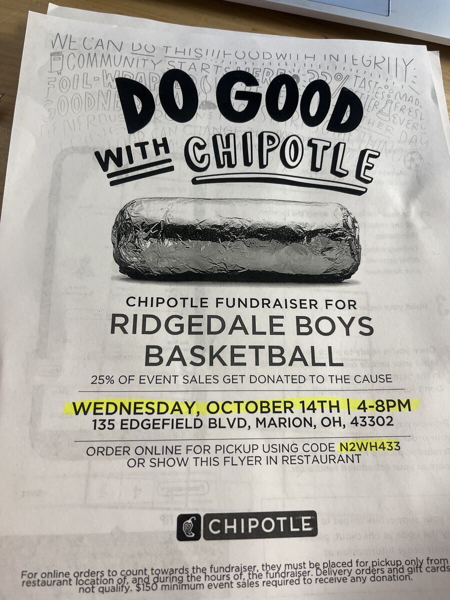 Basketball Chipotle Fundraiser