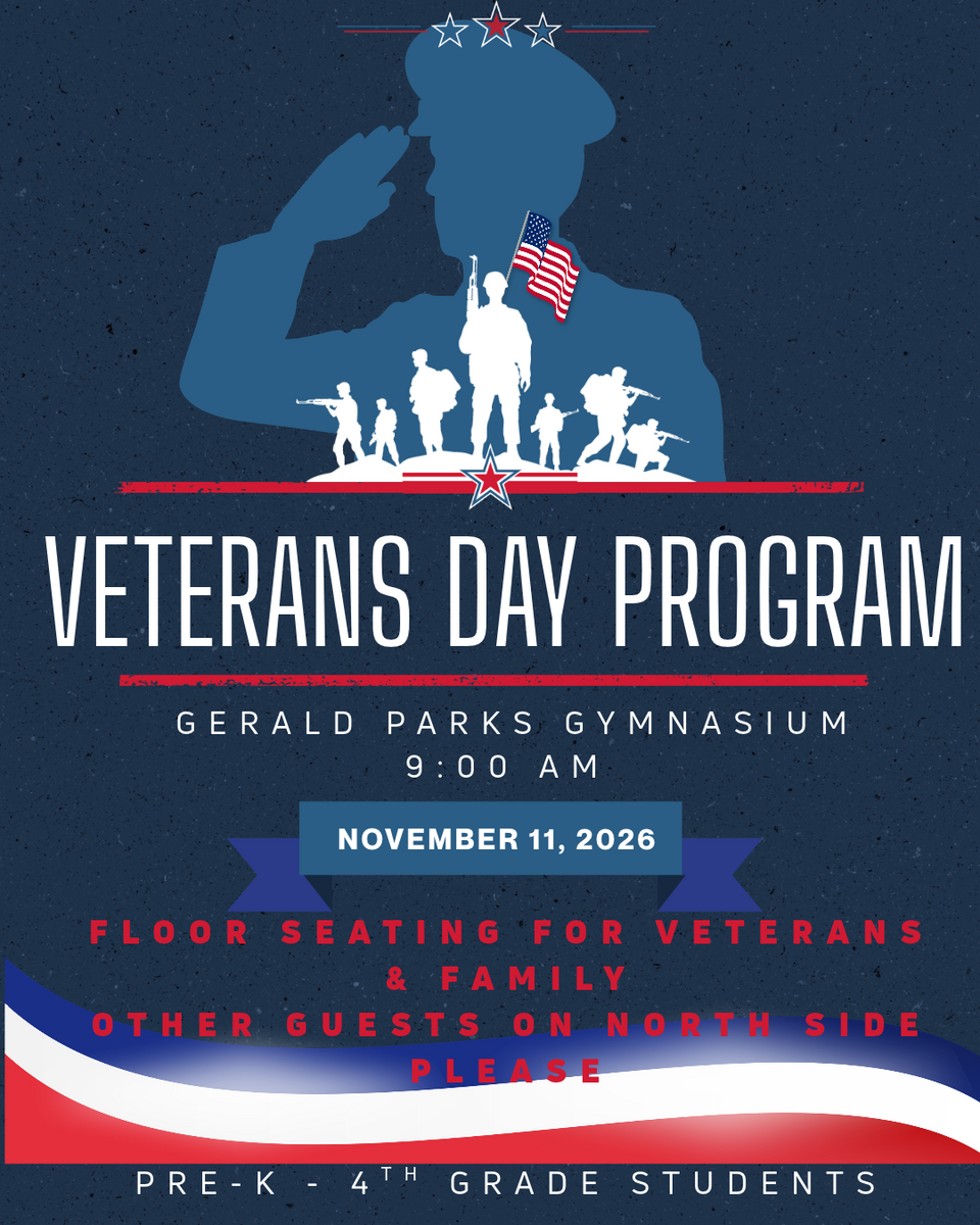  PRE-K – 4TH GRADE VETERANS DAY PROGRAM 🇺🇸 