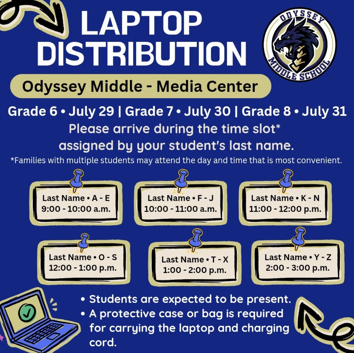Laptop Pick Up Information 