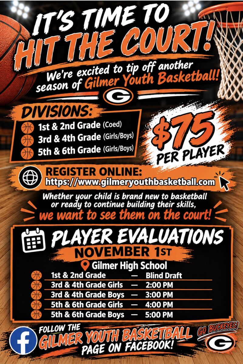 Gilmer Youth Basketball Tryouts 