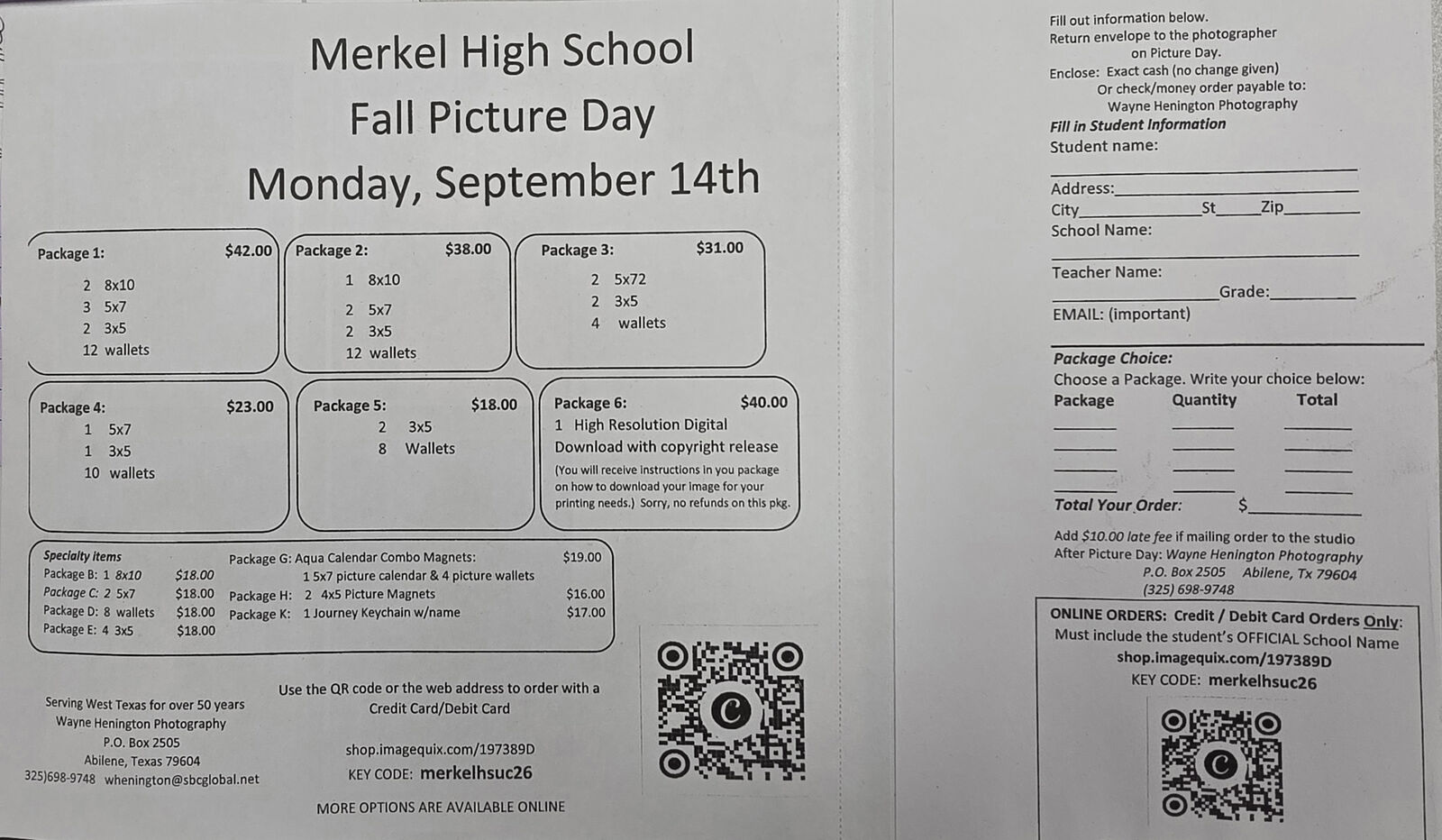 9th-11th Grade Fall Pictures