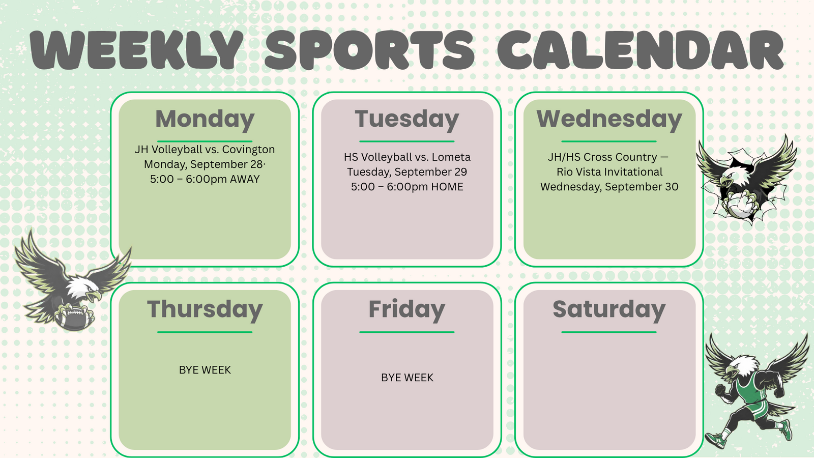 This Weeks Sports