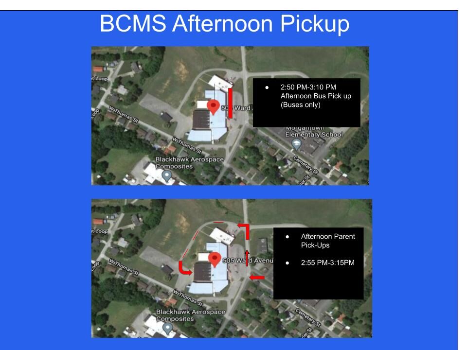 Morning Arrival and Pickup times and location