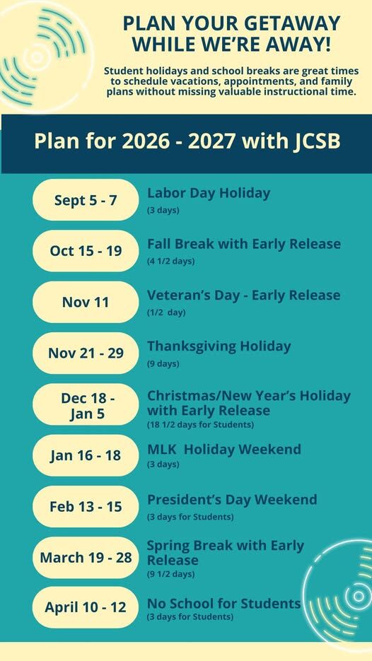 Plan your getaway while we're away! 
