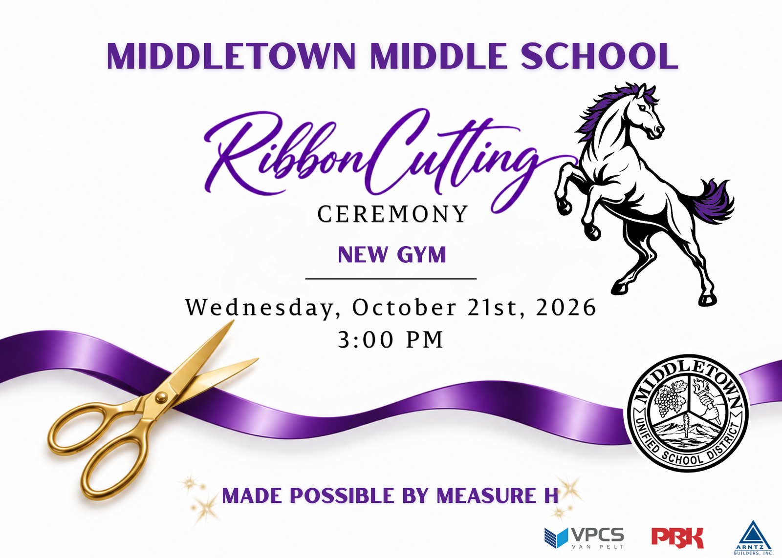 New Middle School Gym Ribbon Cutting