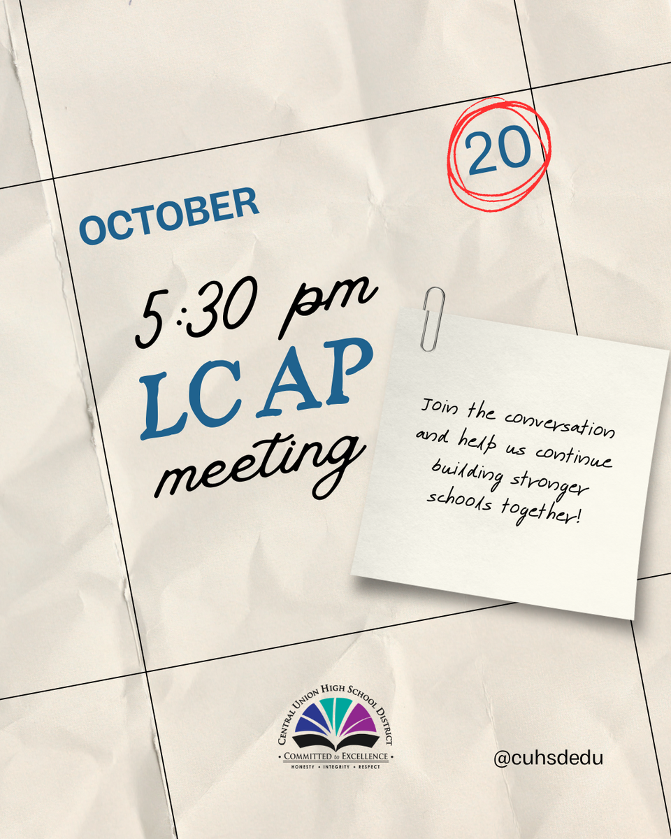 You’re Invited! CUHSD LCAP Community Meeting – October 20